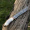 Handmade Damascus Steel Blade Bowie Knife Decorated Camel Bone Handle EC 4