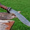 Damascus Steel Kukri Knife  Leather Sheath 17inches HAND FORGED Fixed Blade EC 1