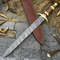 Custom Handmade Sword Damascus Steel Hunting Knife Camel Bone Handle With Leather Sheet EC 3