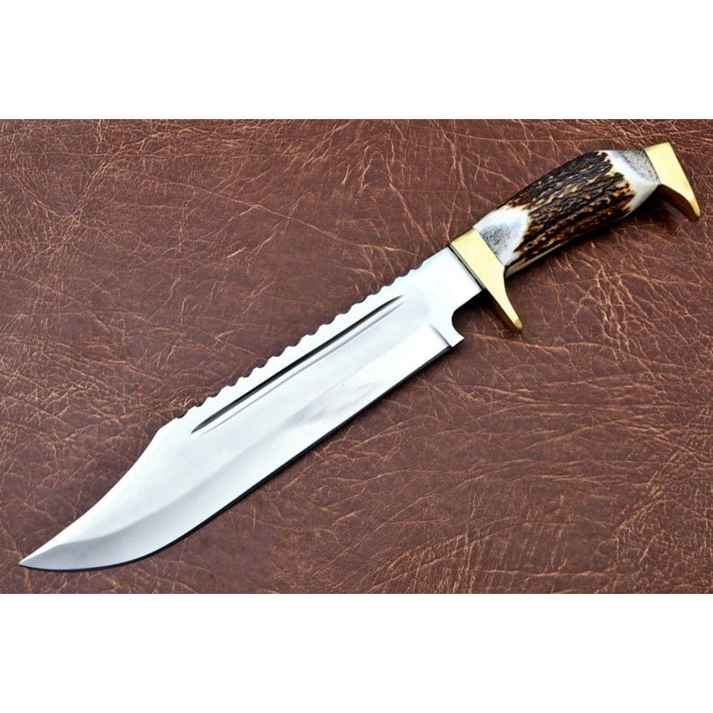 Handmade Bowie Knife Rambo Knife Sharp Cutting Edge Blade Antler Handle Best Gift Item Christmas Gift New Year Gift 2