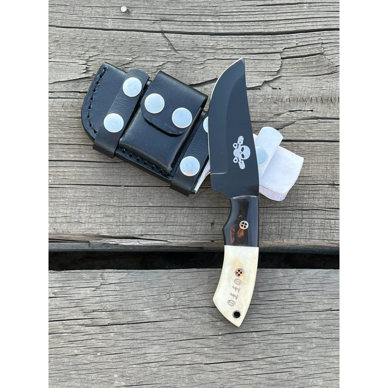 Custom Handmade J2 Steel Black Coated Blade Hunting Knife Full Tang EC 0