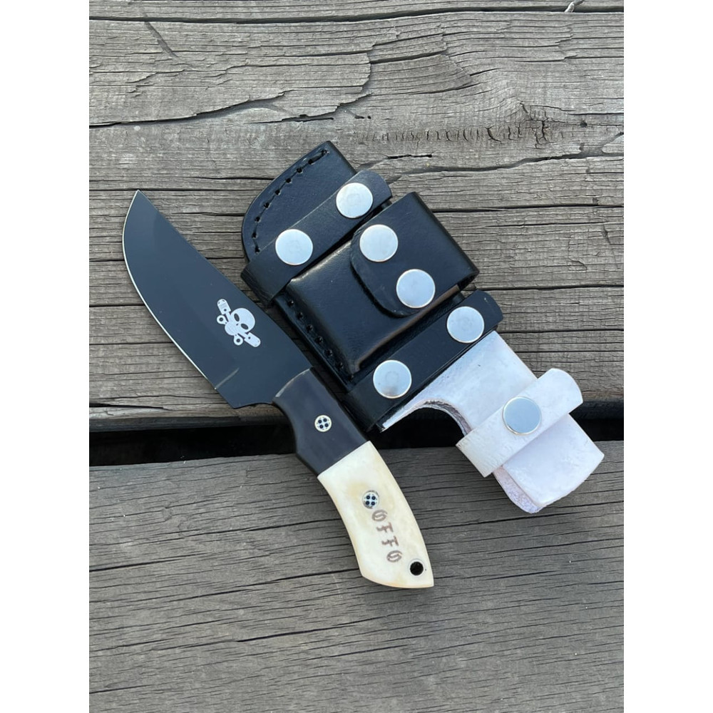 Custom Handmade J2 Steel Black Coated Blade Hunting Knife Full Tang EC 2