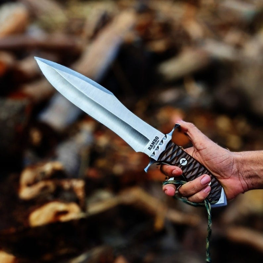 Rambo V HEARTSTOPPER Replica Knife Stainless Steel Movie Replica With Free Sheath Movie Props Christmas Gift 1