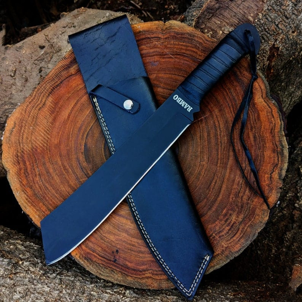 Handmade John Rambo Movie Replica Knife With Leather Sheath Personalized Knife Gift For Him Christmas Gift EC 2