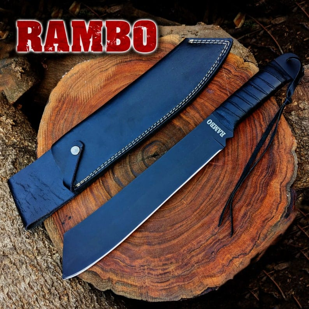 Handmade John Rambo Movie Replica Knife With Leather Sheath Personalized Knife Gift For Him Christmas Gift EC 0