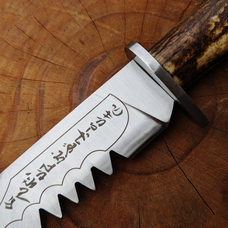 Rubys Demon Killing Replica Knife Rubys Cosplay Prop Real Antler Handle With Leather Sheath Christmas Gift EC 3