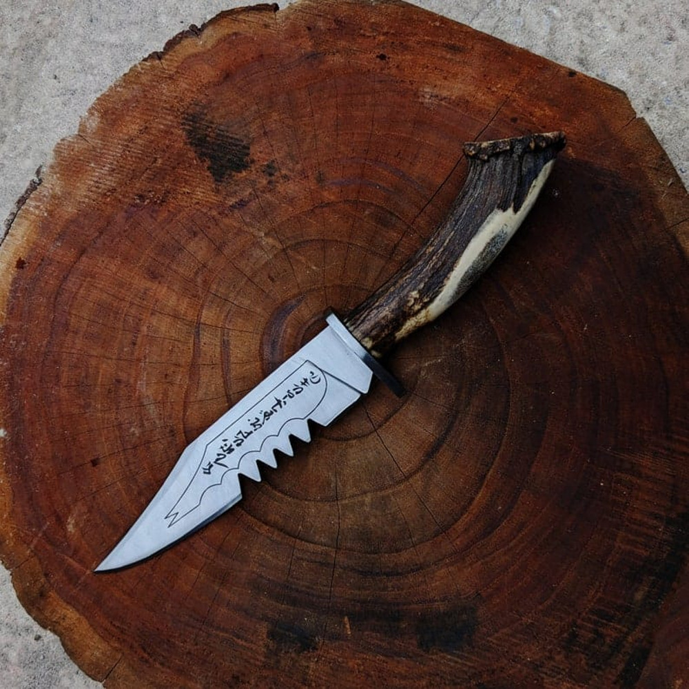 Rubys Demon Killing Replica Knife Rubys Cosplay Prop Real Antler Handle With Leather Sheath Christmas Gift EC 5