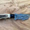 Hammered Damascus Tracker Knife With Stag Antler Handle Hunting Knife Includes High Quality Leather Sheath Best Gift 3