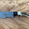 Hammered Damascus Tracker Knife With Stag Antler Handle Hunting Knife Includes High Quality Leather Sheath Best Gift 1