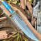 Custom Handmade Bowie Knife 16 Bowie Knife Damascus Hunting Bowie Knife Bowie Knife  Leather Sheath Best Gift 8