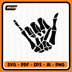skeleton shaka sign, skeleton hand instant download svg, pdf, eps, ai, png digital download