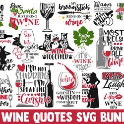 wine svg bundle funny quotes designs sayings wine glass drink alcohol mom life