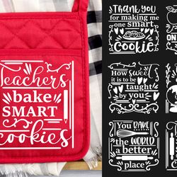 pot holder svg bundle teacher school baking kitchen funny quotes designs chef cooking cricut