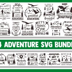 Adventure svg bundle camping designs awaits travel inspirational quotes airplane cricut