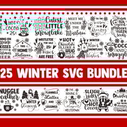 winter svg bundle christmas svg snowflake holiday snowman designs quotes mistletoe let it snow cricut