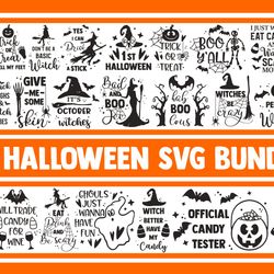 Halloween svg bundle fall witch pumpkin ghost hat trick or treat designs quotes sayings