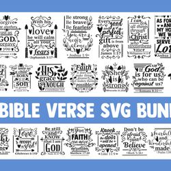 Bible verse svg bundle christian blessed religious quotes sayings Jesus believe