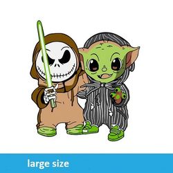 jack and baby yoda jpeg image cartoon digital file