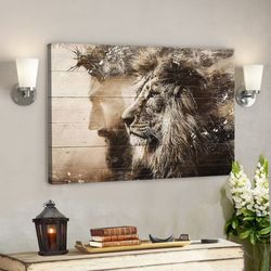 Bible Verse Canvas - Christian Canvas Art - Jesus Canvas - The Lion Of Judah Jesus Christ Poster - God Jesus Horizontal