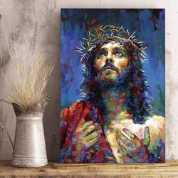 Jesus Christ Canvas - Jesus Canvas - Christian Gift - Jesus Canvas Painting - Jesus Poster - Jesus Canvas Wall Art
