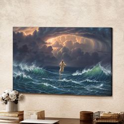 Jesus On The Sea - Jesus God Landscape Canvas Prints - God Wall Art - Jesus Canvas Wall Art - Jesus Christ Poster