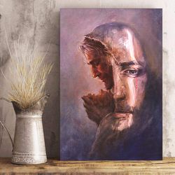 Jesus Tear Canvas Poster - Jesus Canvas Painting - Jesus Canvas Art - Bible Verse Canvas Wall Art - Christ Poster