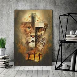 Jesus The Lion of Judah Canvas - Jesus Canvas Painting - Jesus Canvas Art - Bible Verse Canvas Wall Art - Christ Poster