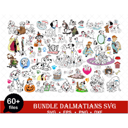 60 dalmatian svg bundle, dalmatiner svg, 101 dalmatians clip art, dalmatians png, bundle svg - download file