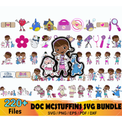 220 doc mcstuffins bundle svg, doc mcstuffins svg, doc mcstuffins characters svg, disney svg, png dxf eps digital file