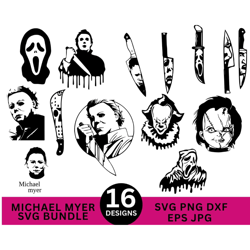 bad bunny michael myers svg, michael myers svg, bad bunny halloween svg, png dxf eps file