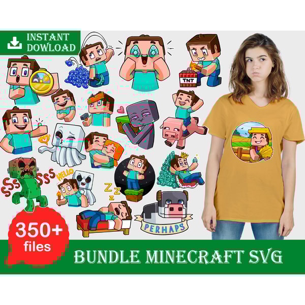 Minecraft Bundle SVG, Minecraft birthday svg, Minecraft part | Inspire ...