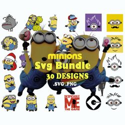 99 minions svg bundle, minions faces svg vector bundle, minions png, despicable svg, download clipart