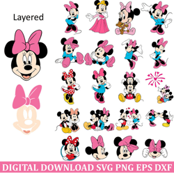 minnie mouse svg outline bundle, minnie mouse svg, mini mouse svg, cricut svg, mickey cut file, dxf, eps