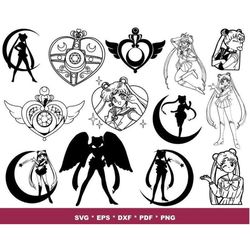 sailor moon svg bundle, sailor moon svg, sailor moon clipart, sailor moon characters, anime clipart