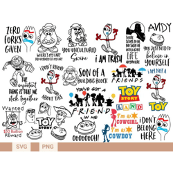 toy story svg bundle, toy story svg png, toy story silhouette svg png, toy story png