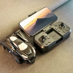 kids rc toy drone v68 8k hd, 4k eis camera, foldable design, obstacle avoidance quadcopter for children