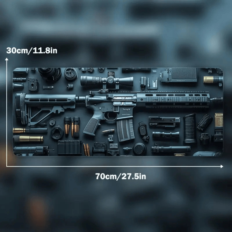 Tactical Firearm Gaming Mouse Pad  Large Extended Desk Mat With NonSlip Rubber Base Waterproof  Smo 5