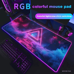 rgb gaming mouse pad with led backlight – large extended desk mat, 4mm thick non-slip base for keyboard & mouse