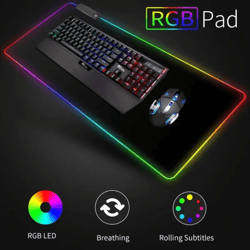 large rgb gaming mouse pad – extended soft keyboard mat