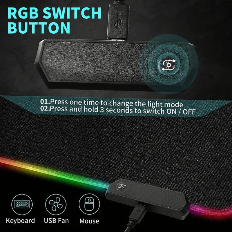 Large RGB Gaming Mouse Pad  Extended Soft Keyboard Mat 3