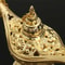 Collectable Carved Rare Genies Lamp Gold Zinc Alloy Aladdins Lamp Model for Home Decoration