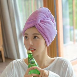 quick-dry turban for hair, soft bath towel fiber cap for sports, bathroom, and wet face care