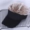 Adjustable Sun Visor for Men Women Stylish Baseball Cap with Spiked Fake Hair for Casual Sun Prot