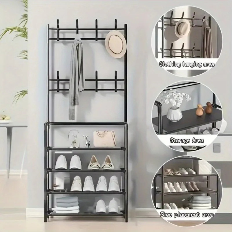 DIY Doorway Shoe Rack Clothes Hanger MultiLayer Living Room Organizer For Hats Shoes And Storage S 2