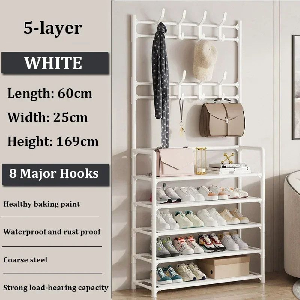 DIY Doorway Shoe Rack Clothes Hanger MultiLayer Living Room Organizer For Hats Shoes And Storage S 16