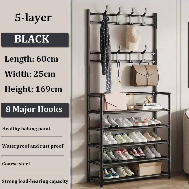 DIY Doorway Shoe Rack Clothes Hanger MultiLayer Living Room Organizer For Hats Shoes And Storage S 17