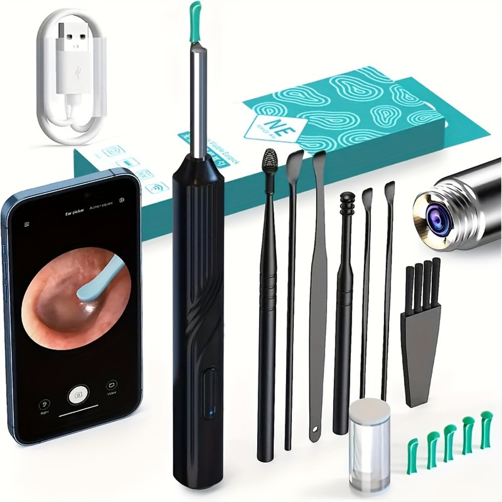 Professional Ear Wax Removal Kit 1296P HD Endoscope With USBC Charging AtHome Ear Cleaning Healt 5