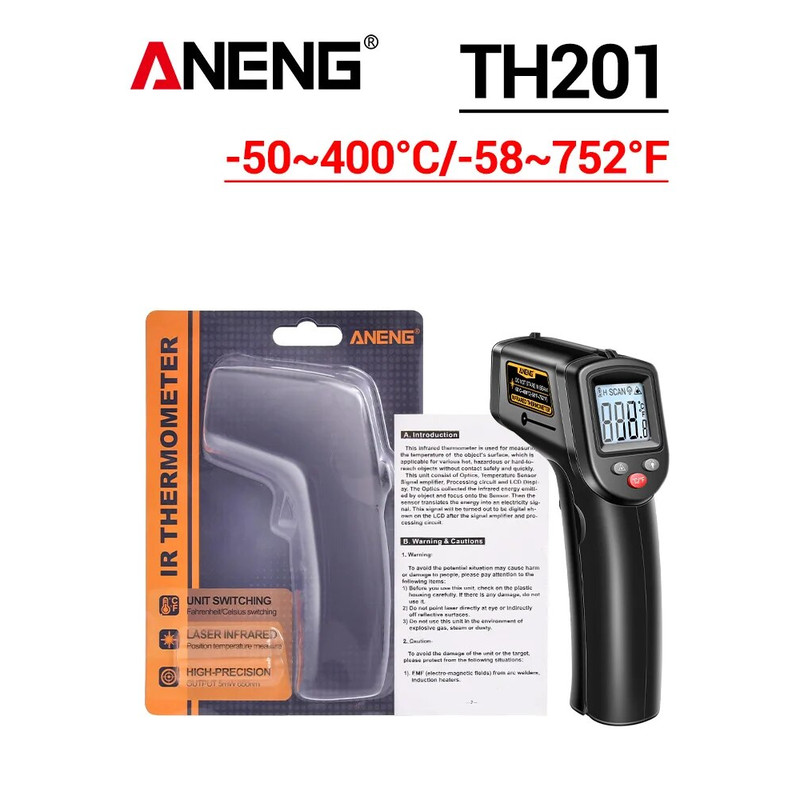 Digital Infrared Thermometer Non Contact Temperature Gun With Celsius Display Highly Sensitive Hygr 6