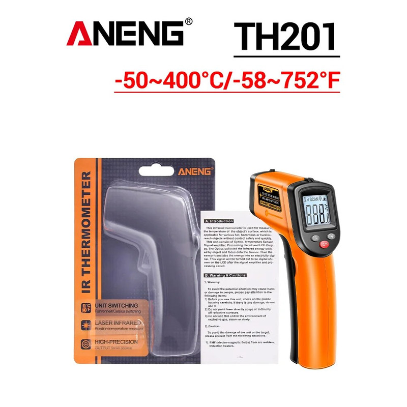 Digital Infrared Thermometer Non Contact Temperature Gun With Celsius Display Highly Sensitive Hygr 7