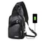 USB Charging Chest Bag For Men Lightweight PU Crossbody Sling Bag Anti Theft Zipper Design Phone 2